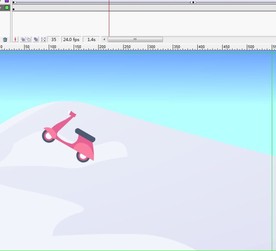 摩托车从雪坡上滑落下来5秒