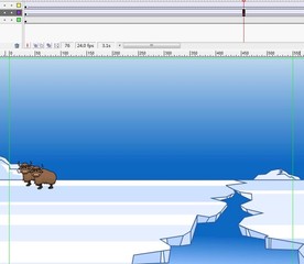 冰原上面的耗牛走动5秒动画