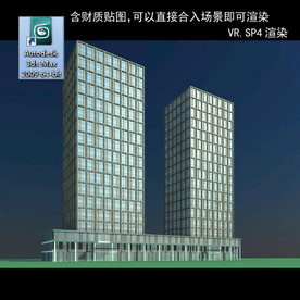 写字楼 现代办公楼 建筑模型图