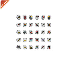 彩色可爱网页APP图标模板