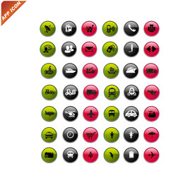 彩色圆形网页APP图标模板