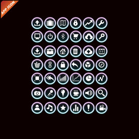 酷黑网页APP图标模板