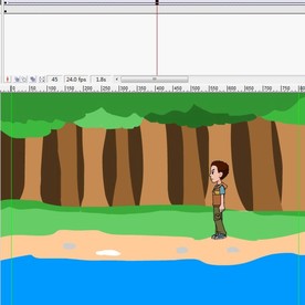 人物走路经过森林的边缘6秒