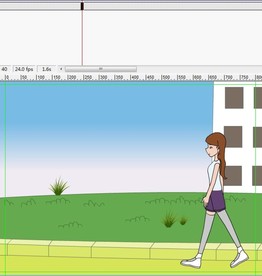 长腿女孩在花坛旁走过6秒