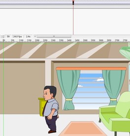 男子在客厅座位上起来走6秒
