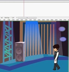 歌厅的服务员走路经过舞台6秒