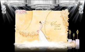 香槟色大理石主题婚礼舞台效果图