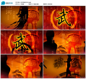 中国武术表演 舞台背景视频素材