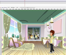 男子走过好看的客厅6秒