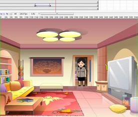 打开客厅后开心的女人3秒