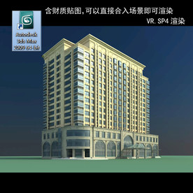 写字楼 现代办公楼 建筑模型图