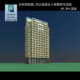 写字楼 现代办公楼 建筑模型图