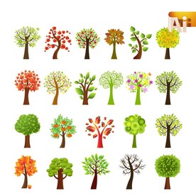矢量卡通树形系列