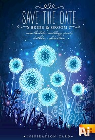 夜空下的蒲公英