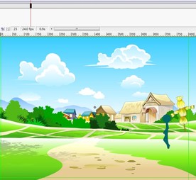 绿色火柴人在田野走过6秒