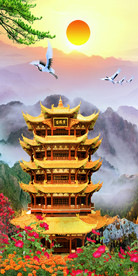 黄鹤楼玄关背景墙