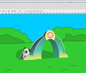 小熊猫从滑梯上滑落下来6秒