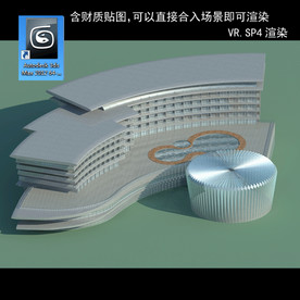 写字楼 现代办公楼 建筑模型图