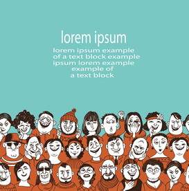 笑脸人物手绘插画