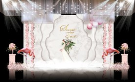 白色大理石主题婚礼舞台效果图