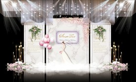 白色大理石主题婚礼舞台效果图