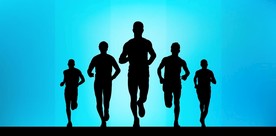 矢量长跑运动场景