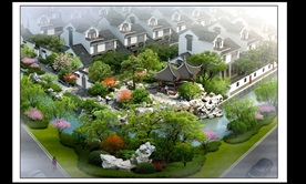 别墅庭院景观设计效果图