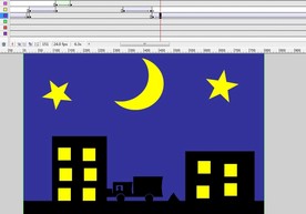 黑夜剪影小汽车动画10秒