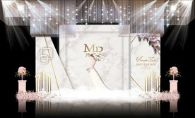 白色大理石主题婚礼舞台效果图