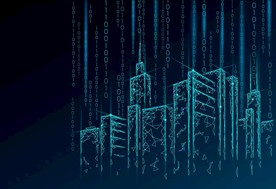 数字建筑未来科技城市线条城市