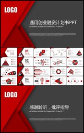 红黑色简约商业计划书创业融资
