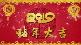 2019喜庆大气猪年大吉拜年