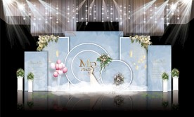 蓝色大理石主题婚礼效果图