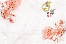 家和富贵 牡丹 3D壁画源分层