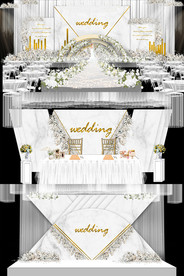 现代简约大理石纹理森系婚礼效果