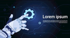 AI智能机器人科技背景矢量素材