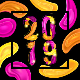 炫彩商业综合体不规则图形海报