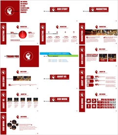 18红色年终总结通用PPT
