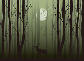 麋鹿森林背景墙