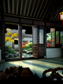 中式庭院景观设计效果图