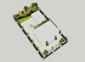 别墅庭院景观效果图