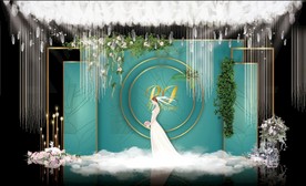蓝色大理石主题婚礼舞台效果图