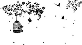 树叶鸟笼硅藻泥