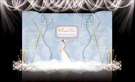 蓝色大理石主题婚礼舞台效果图