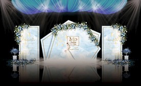 蓝色大理石婚礼舞台效果图