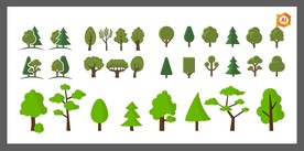 卡通艺术树形系列