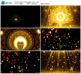 金色粒子大气打鼓 舞台背景视频