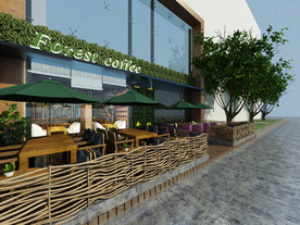 3DMAX咖啡店门头无室内