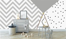 ins北欧几何儿童房壁纸背景墙