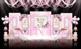 粉色婚礼舞台